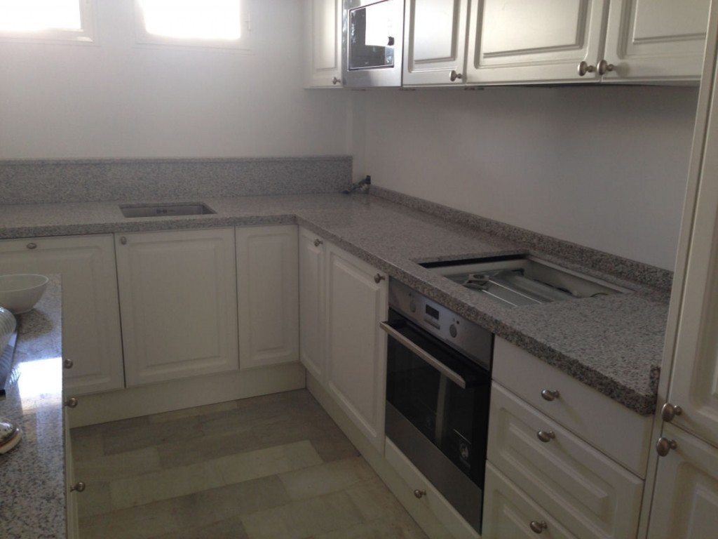Nordic Muebles Small L shaped White Kitchen with Granite - Final 1